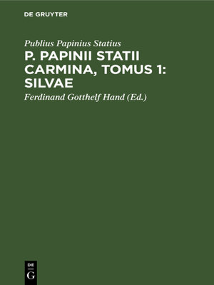 cover image of P. Papinii Statii Carmina, Tomus 1